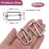 50 Pack Metal Slide Adjustment Buckle 1 Rectangle Slide Adjuster Webbing Strap Slider for Belt Bag Backpack DIY Accessories Replacement [uxcell] 2/7"