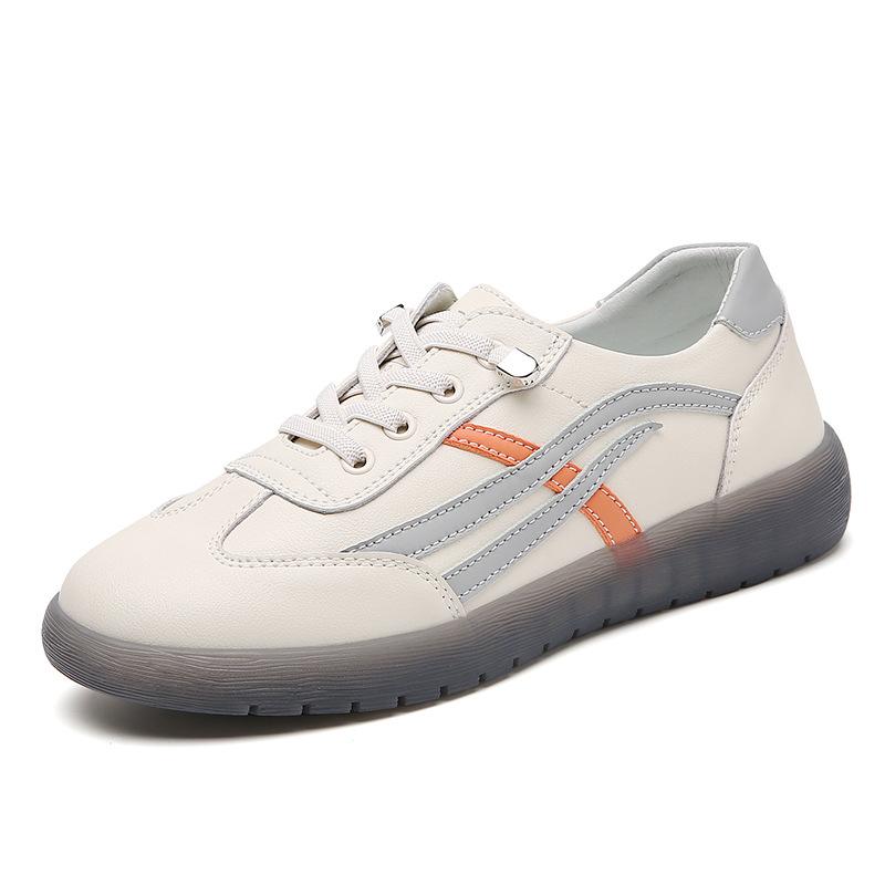 

Белые туфли из натуральной кожи для женщин, весенняя новинка, спортивная обувь, повседневная универсальная обувь на мягкой подошве-желе, корейские одинарные туфли 40