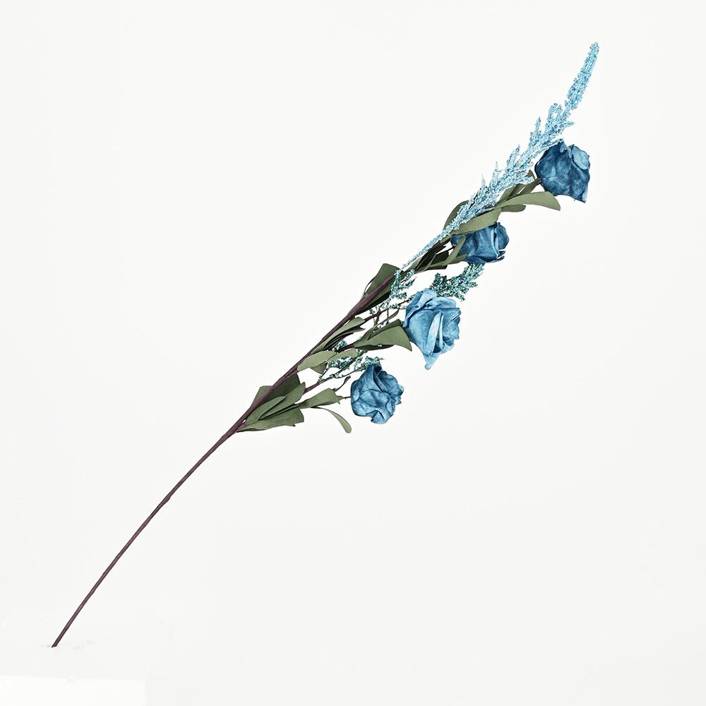 

Искусственный цветок из искусственной розы, украшение для гостиной, цветочный орнамент для стола, цветочная композиция, букет из сухих цветов, розовая бабочка тиффани синий