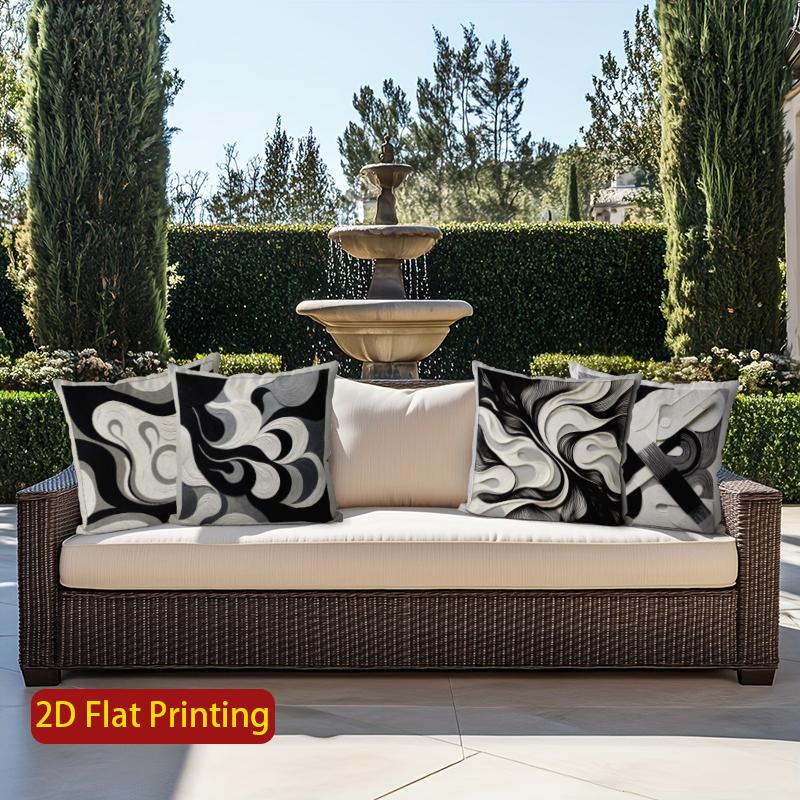2D Modern Abstract Pattern Decorative Pillow Covers Pattern Cushion Cover Suitable For Sofa Bedroom Car Pillow Cover