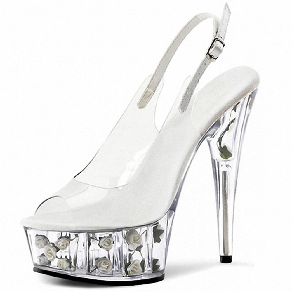

Light luxury sandals women s super high heel 15CM summer 2025 fish mouth versatile stiletto high heels fashion sandals 46