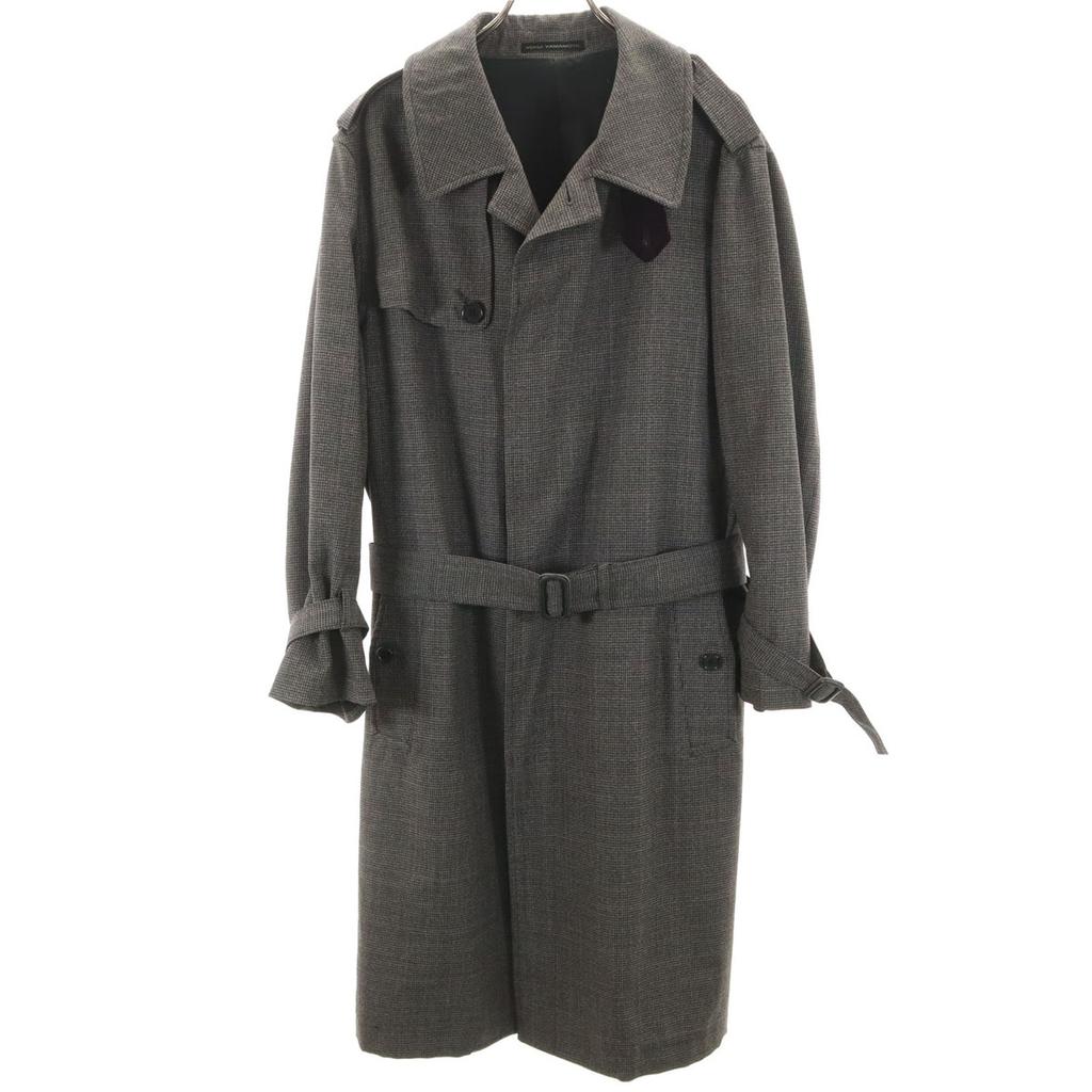 Y’s for men Made in Japan wool Houndstooth Pattern Stainless collar coat Men's Used