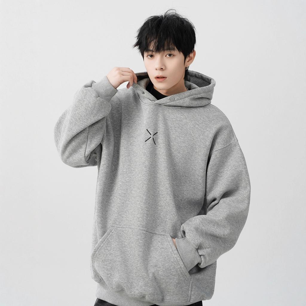 Printed Hooded Sweatshirt for Men and Women New Winter Velvet Thickened Loose Pullover Hoodie