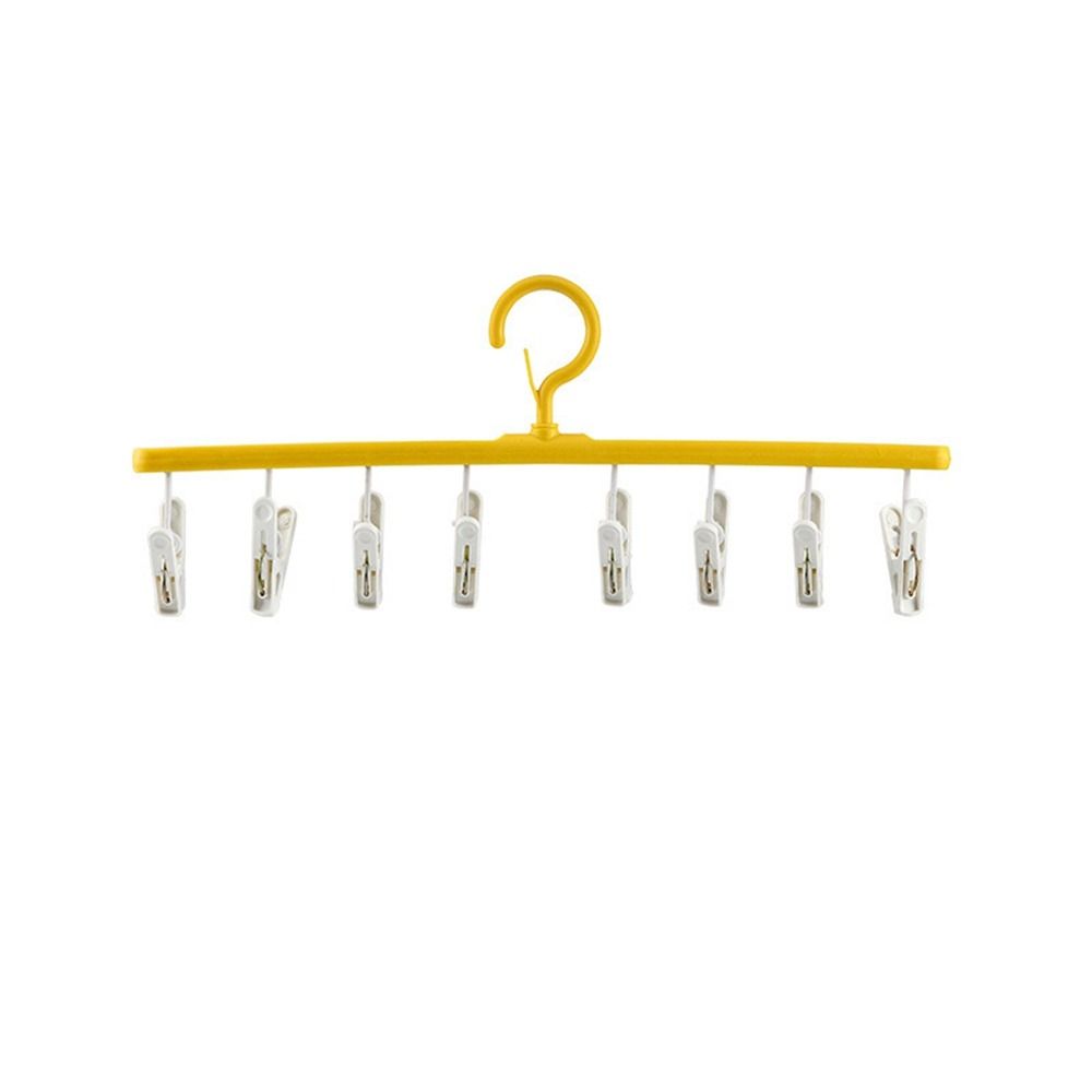 Plastic 8 Clips Clothes Drying Hanger Windproof Seamless Clothes Drying Rack Non-slip Underwear Socks Holder Dormitory