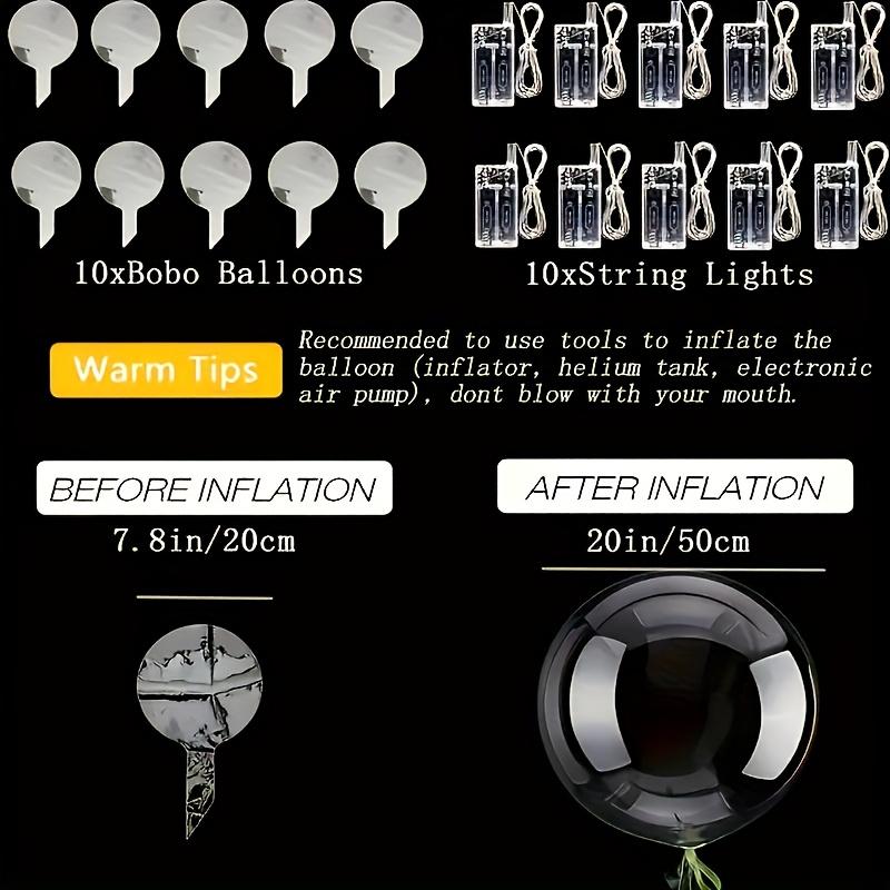 

Led Luminous Transparent Balloons for Weddings, Birthdays, Bachelor Party (Battery Not Included), Valentine s Day, Anniversary 20pcs