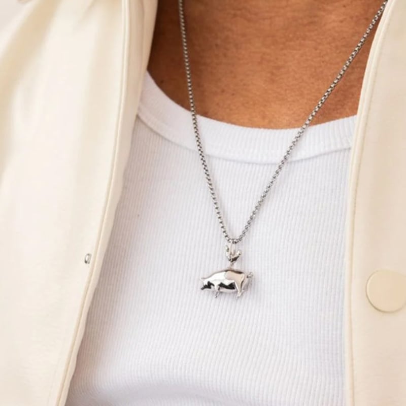 PIG & HEN Pendant Necklace - Black X Black