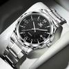 OPK Men's Quartz Watch, Stylish, Classic, Stainless Steel, Date Display, Waterproof, Luminous, Perfect for School or Office, Black