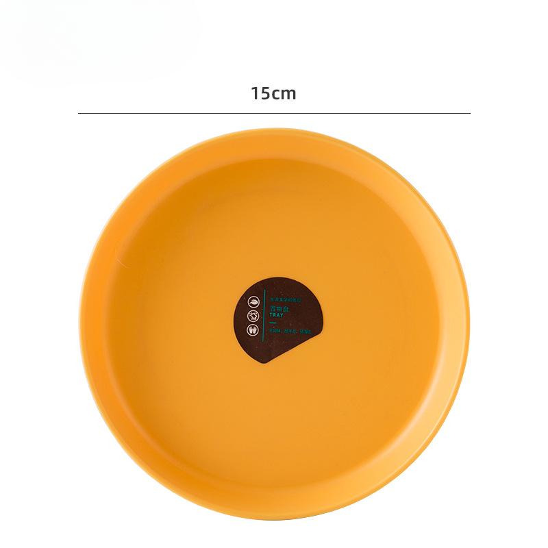 

Household Bone-spitting PlateSquare Snack Plate Plastic Fruit Bone PlatePlate Cake Plate Table Plate Circle жовтий