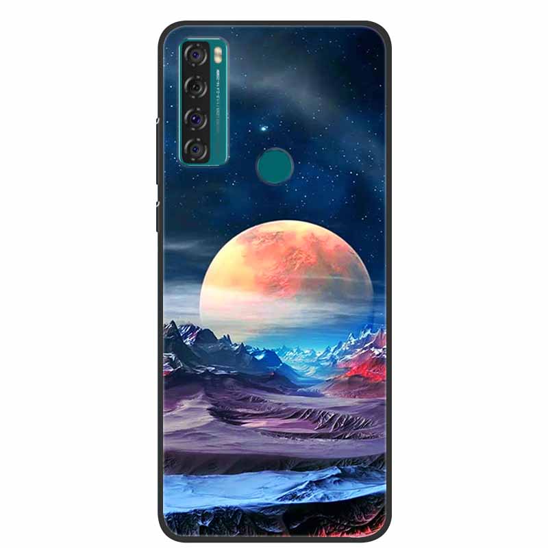 For TCL 20 SE Case Luxury Silicone TPU Soft Cover Phone Case For TCL 20 SE T671H Cartoon Funda Colourful Capa Shockproof Coque
