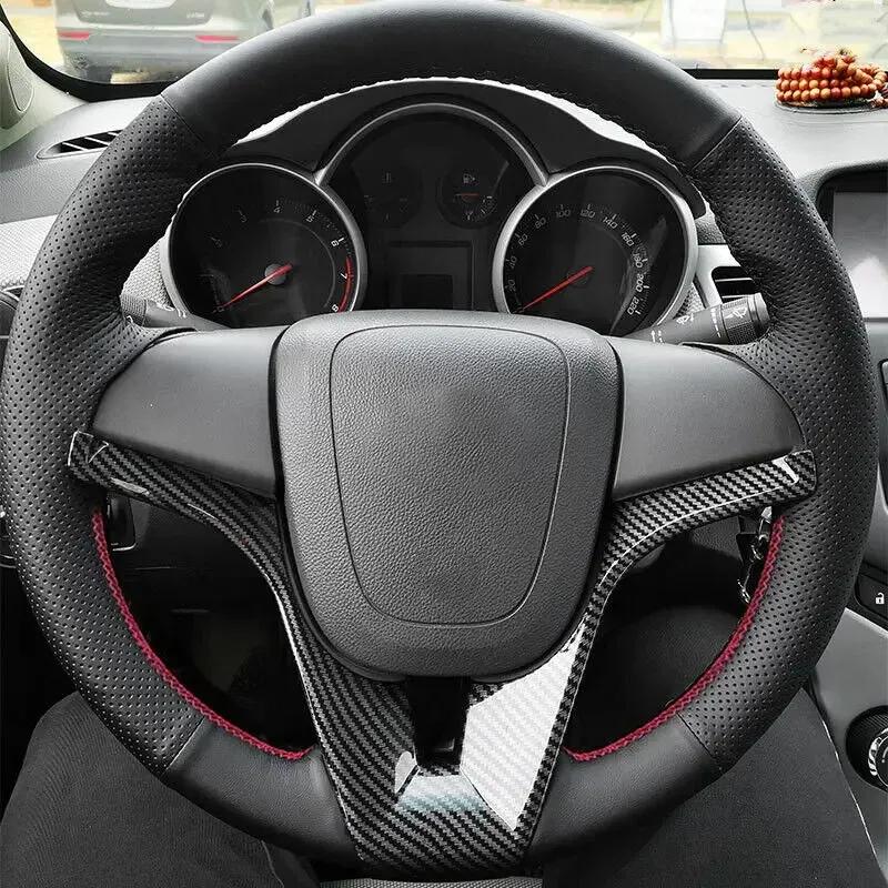 Car Steering Wheel Trim Button Decoration Frame ABS Plastic Cover Sticker Interior Accessories For Chevrolet Cruze 2009-2014
