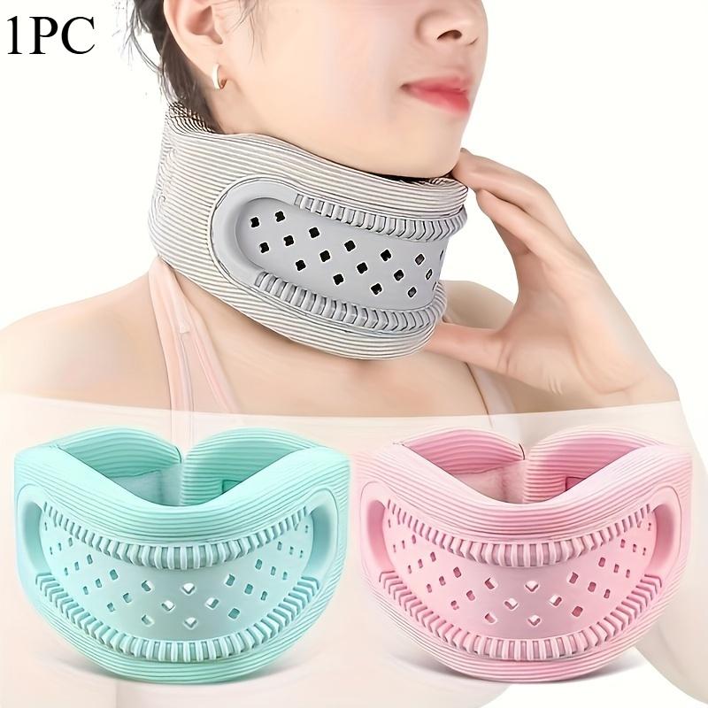 

1 шт. Дышащий силиконовый бандаж для шеи - Дорожные и офисные воротники против сутулости для мужчин и женщин розовый