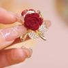 Exquisite Rhinestone Rose Hair Clip: Romantic, High-End Mini Claw for Fairy Bangs - Celebrity Style Accessory
