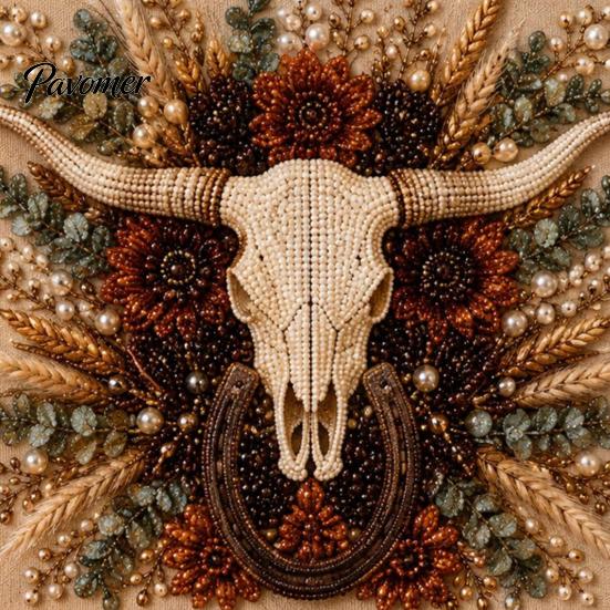Western Wall Art Decor Charm Faux Pearl Kit, DIY Cowboy Hat Painting Creative Hobby for Beginners Rustic Farmhouse Crafting Kit Adults, Home