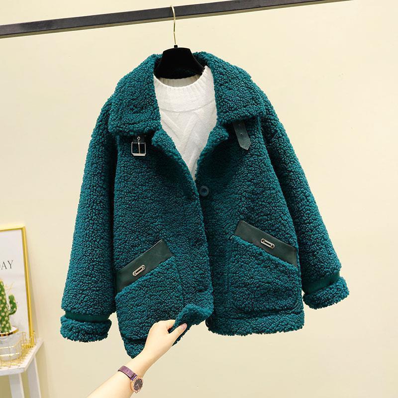 Damska jesienno-zimowa kurtka termiczna z pogrubieniem polaru Outdoor Lamb Fleece Jacket Thermal Top