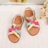 Girls' Colorful Cross-Strap Flat Princess Sandals - European & American Toddler Style