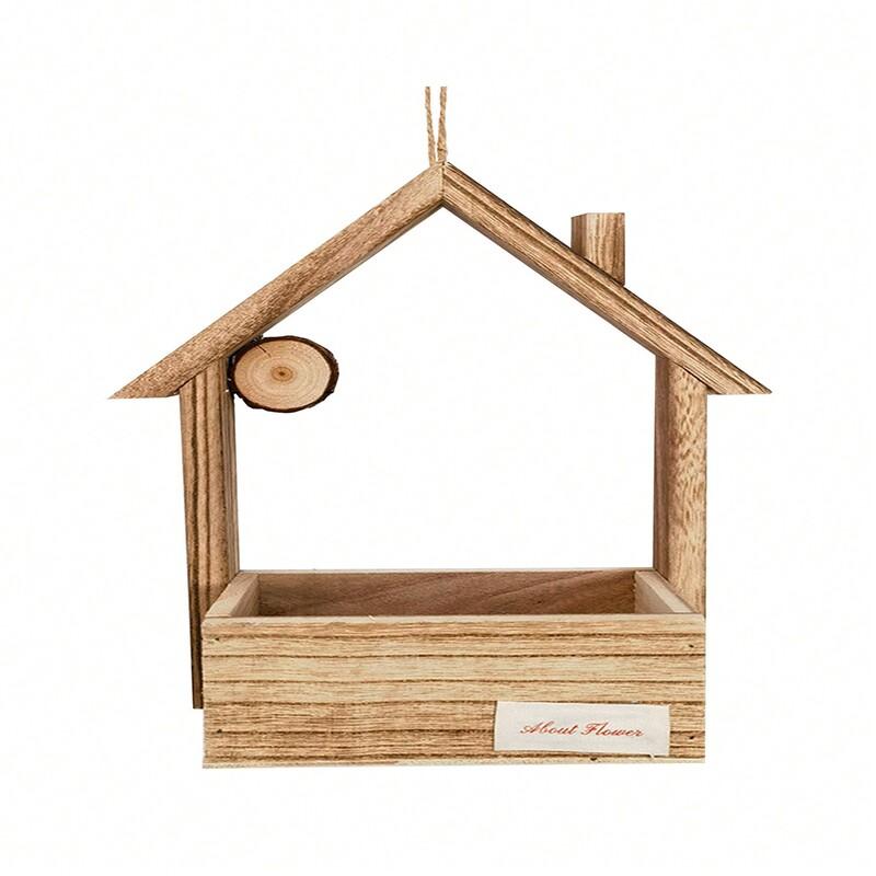 2024 New Wooden House Bird House Bird Feeder Bird Nest Simulate the time when the bird is in the natural ecological environment