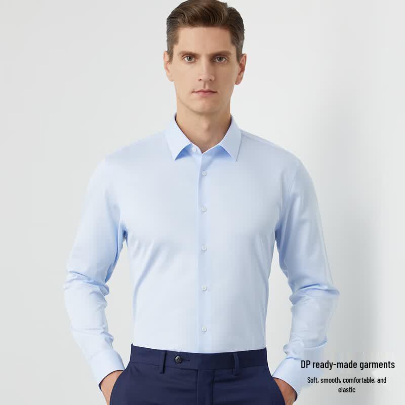 Fengmao Men s Non-Iron Cotton Blend Long-Sleeve Formal Shirt 43