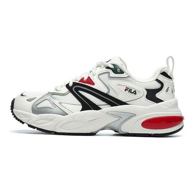 Delfín Tela Cuero Sintético Con Cordones Caña Baja Zapatillas Papá Zapatillas Mujer Blanco Negro Rojo F12W216109FWB