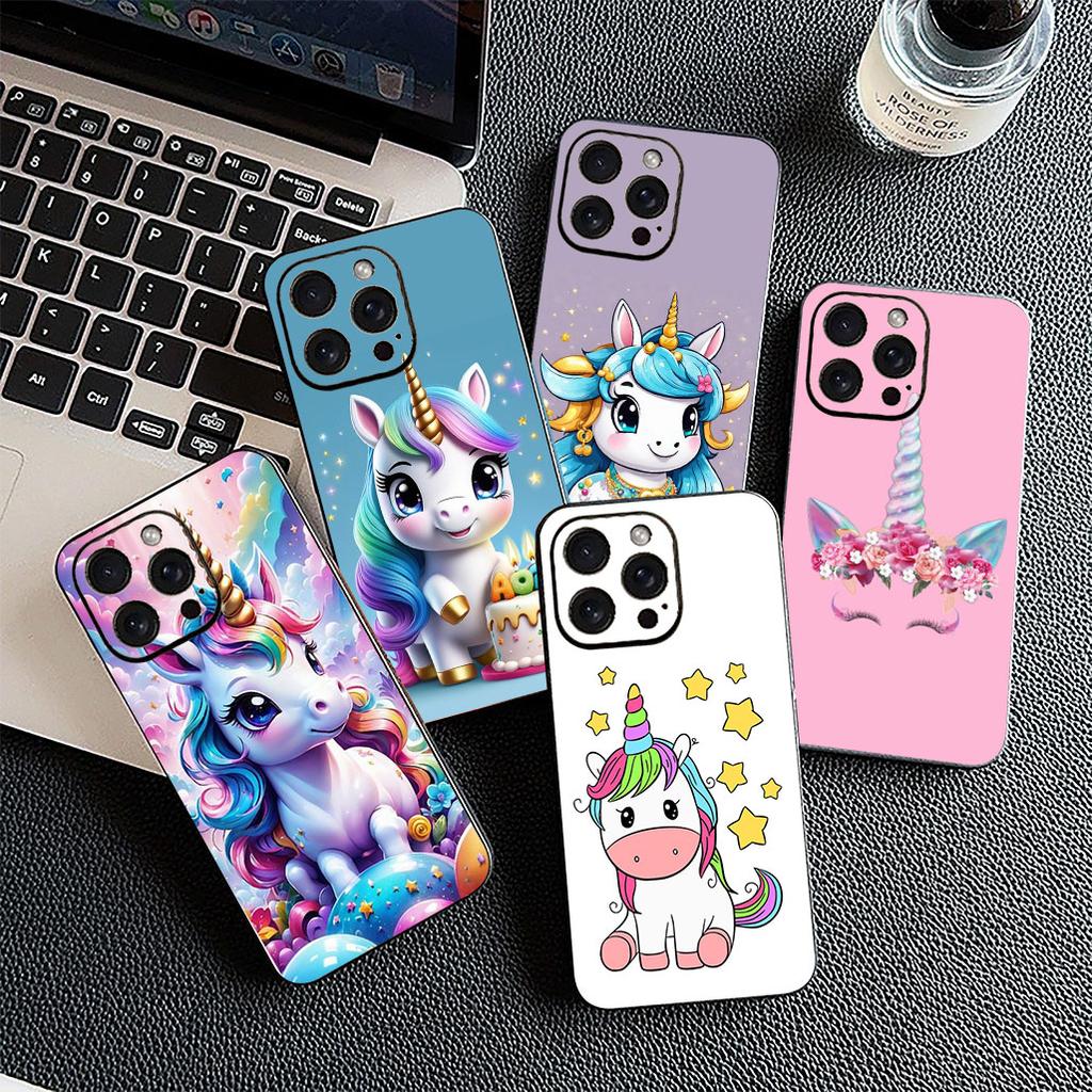 Weiche Hülle für OPPO A80 A18 A16 A40 A17 A15 A38 A78 A79 A54 A57 A12 A60 4G 5G Hülle Handyhülle Comics Einhorn Pferd Regenbogen