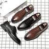 British Pointed Toe Mens Dress Shoes Fashion Casual Leather Shoes Black Big Size Formal Shoes