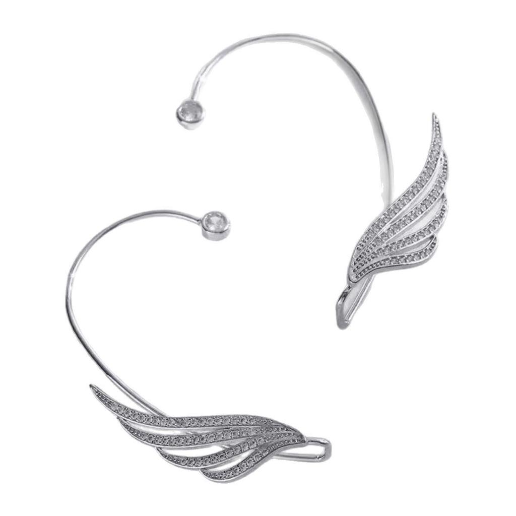 Butterfly Flower Tassel Rhinestone Wing Ear Cuff - No Piercing Clip On