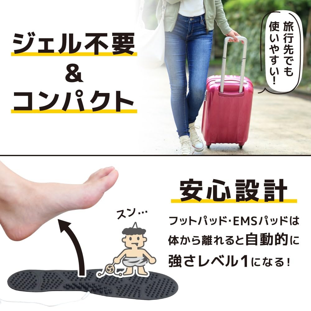 THANKO ASPR25ABK EMS Fuß Süchtig Schmerzhaft und Kein Gel für Fuß und Schulter 5 16 Stärke und Verstellbare Positionierungspads Bequem, Elektrisch,