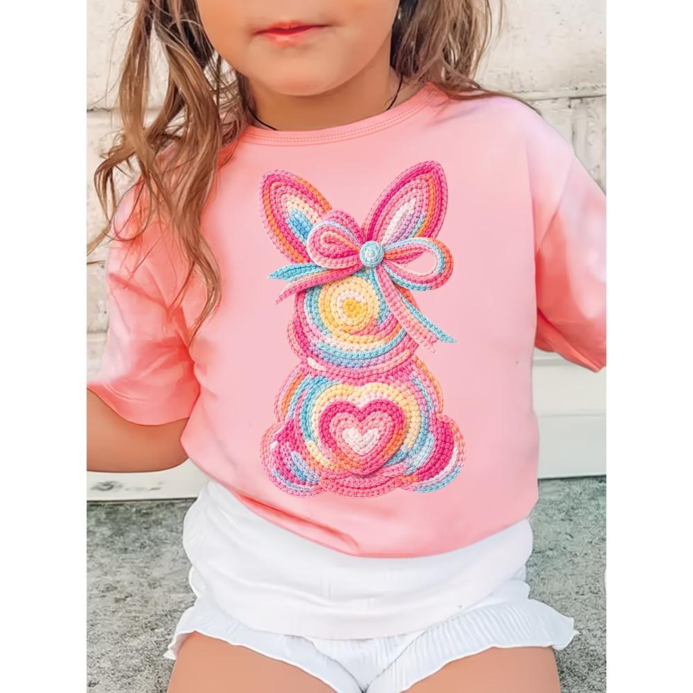 Summer Happy Easter Bunny Print Kids TShirt Cotton Casual Girls Short Sleeve Shirts Sports Fashion Tops Childrens Clothes Tees