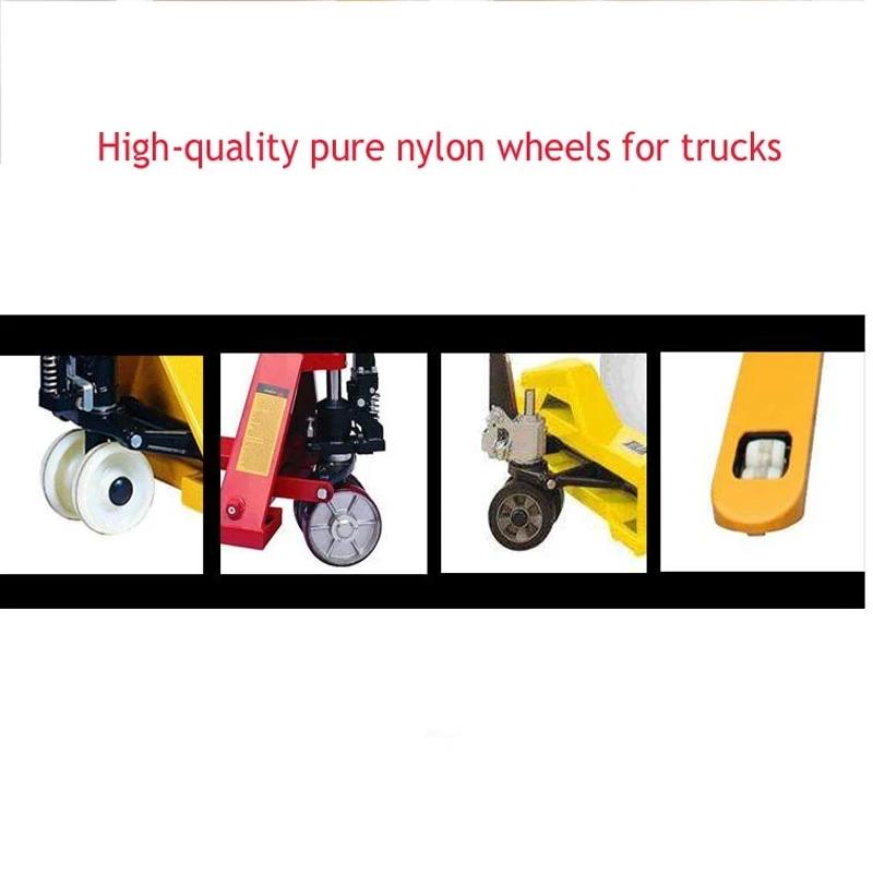Forklift Wheel Accessories Nylon Wheel Manual Hydraulic Truck Ground Bull Cart Iron Core PU Polyurethane Lifting Bearing High-qu
