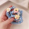 3Pcs Creamy Bear Large Intestine Hair Tie Hair Accessory Girl Heart Sweet Hair Rope Student High Elastic Ponytail Rubber Band