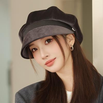 Autumn and Winter Retro Warm Beret Windproof Casual Hat Women's Wind Octagonal Hat Versatile Painter Hat New