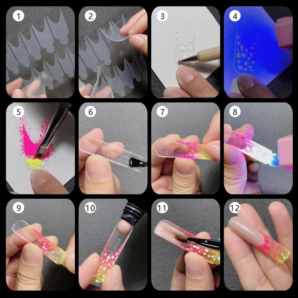 Nail Form Mould French Line Stickers for Nail Extensions Reusable Manicure Tools French Nail Tips Drawing Guide Stickers