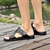 Mode Herren Sandalen Echtes Leder Herren Sommer Schuhe Lässig Bequem Luxus Halbschuhe Cooles Strand Schuhwerk Männlich Herren Hausschuhe