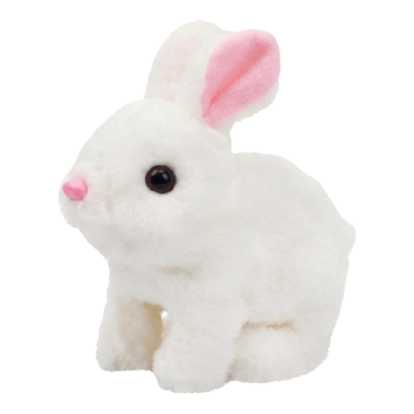 

Plush Electric Bunny Toy Soft Stuffed Animal with Realistic Movement and Sound for Kids Interactive Play and Sensory Development One Size білий