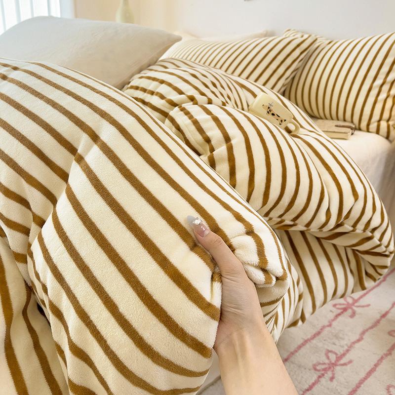 Velvet Duvet Cover Solid Color Quilt Cover Skin-friendly Bedding for Winter Comforter Cover Soft Bed Cover