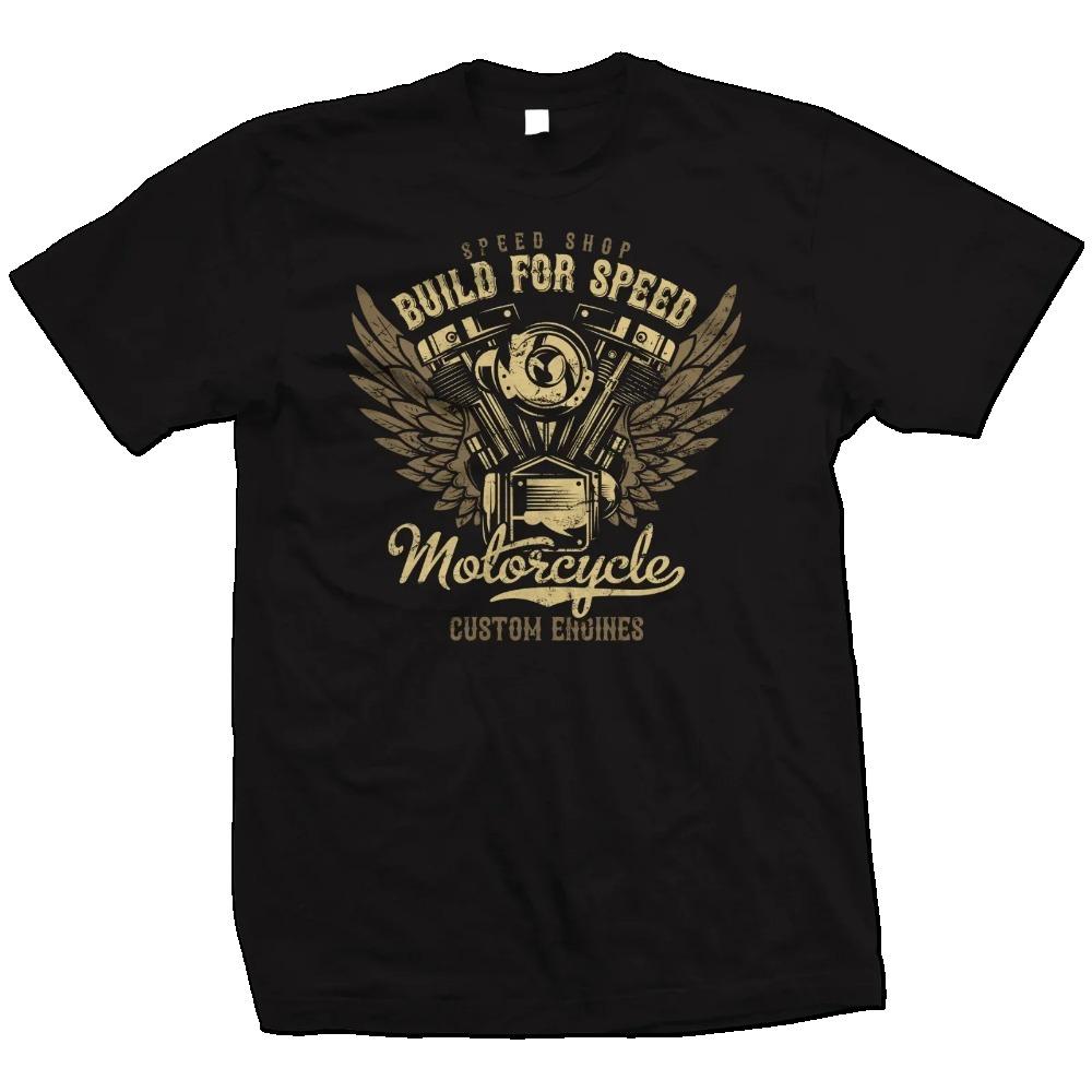 T-shirt Coton Homme Biker Moto Grande Taille Imprimé Cool Mode Streetwear Classique Grande Taille Tee Nouvelle Arrivée Top Moto