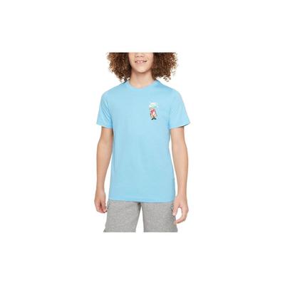 T-Shirt Printed Letter Anime Round Neck Short Sleeve Kids Tops Blue FN9616-407