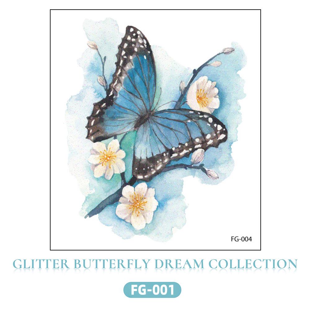 

Блестящий градиент бабочка лицо и тени для век временные тату-наклейки 105*120mm