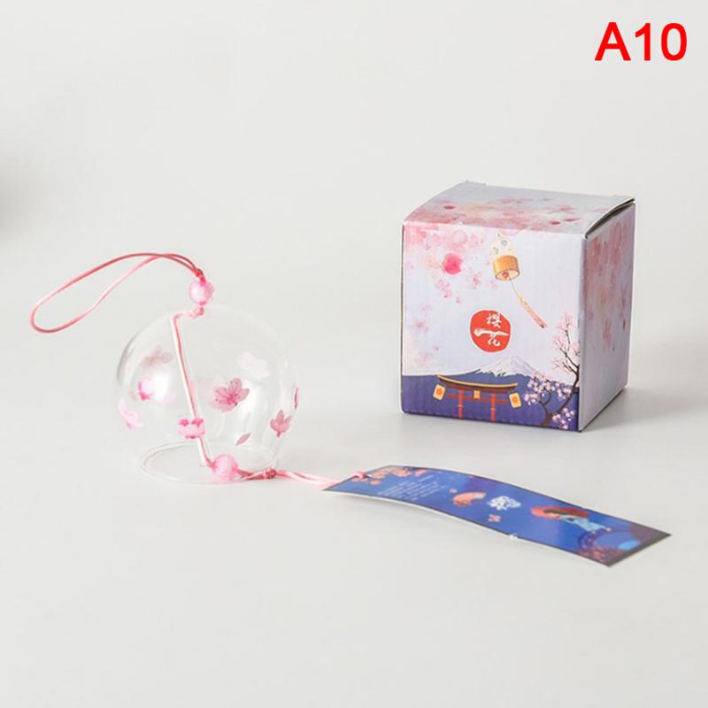 1Pc 1Pc Kreative Japan Stil Hibiscus Decor Muster Glas Hängen Windspiel