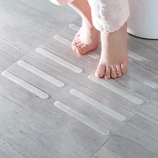 18Pcs Waterproof Anti-skid Bathtub Strip Sticker PEVA Reduce Accident Bathtub Adhesive Strip for Door Steps