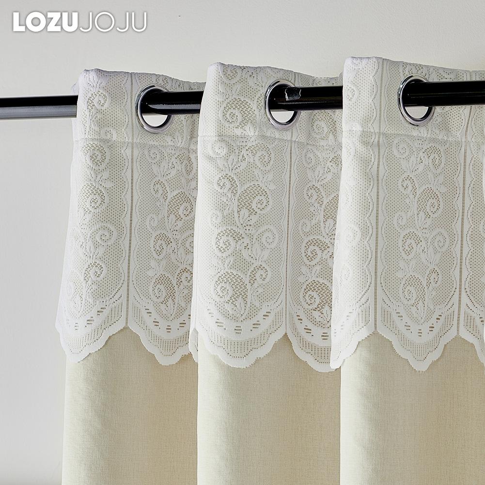 1PC LOZUJOJU 70-80% Blackout Beige Color Blackout Curtains and Sheer Curtains Double-layer Curtains for Living Room Bedroom Window Decor