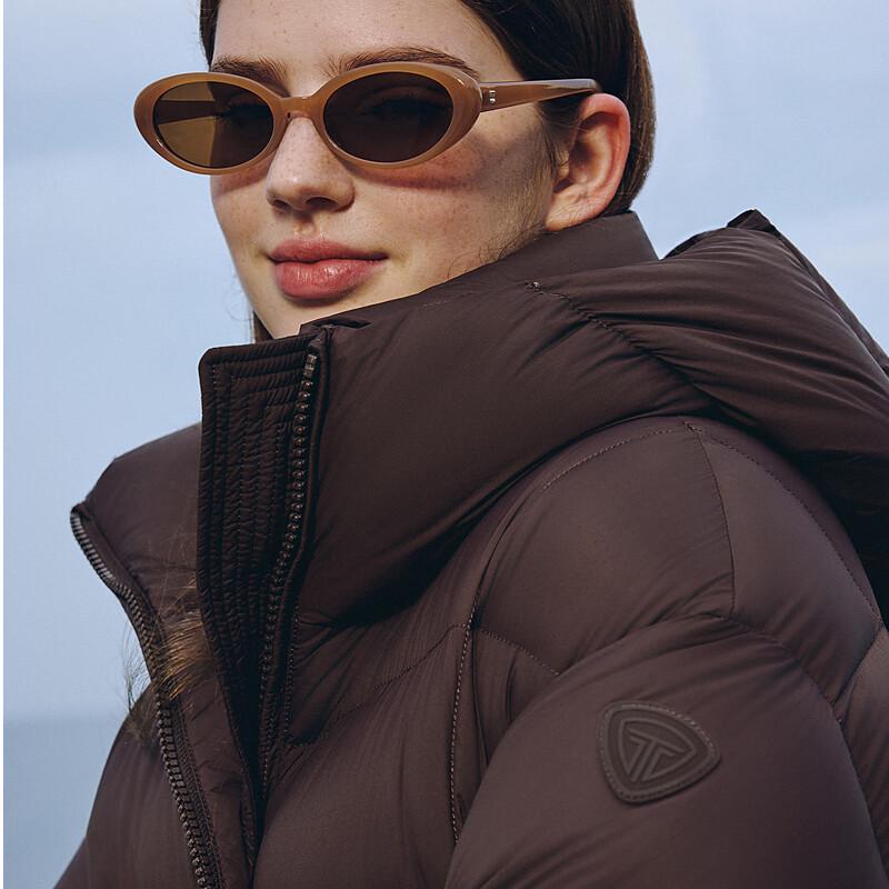 Tanboer Women's Mid-length Hooded Puffer Down Jacket