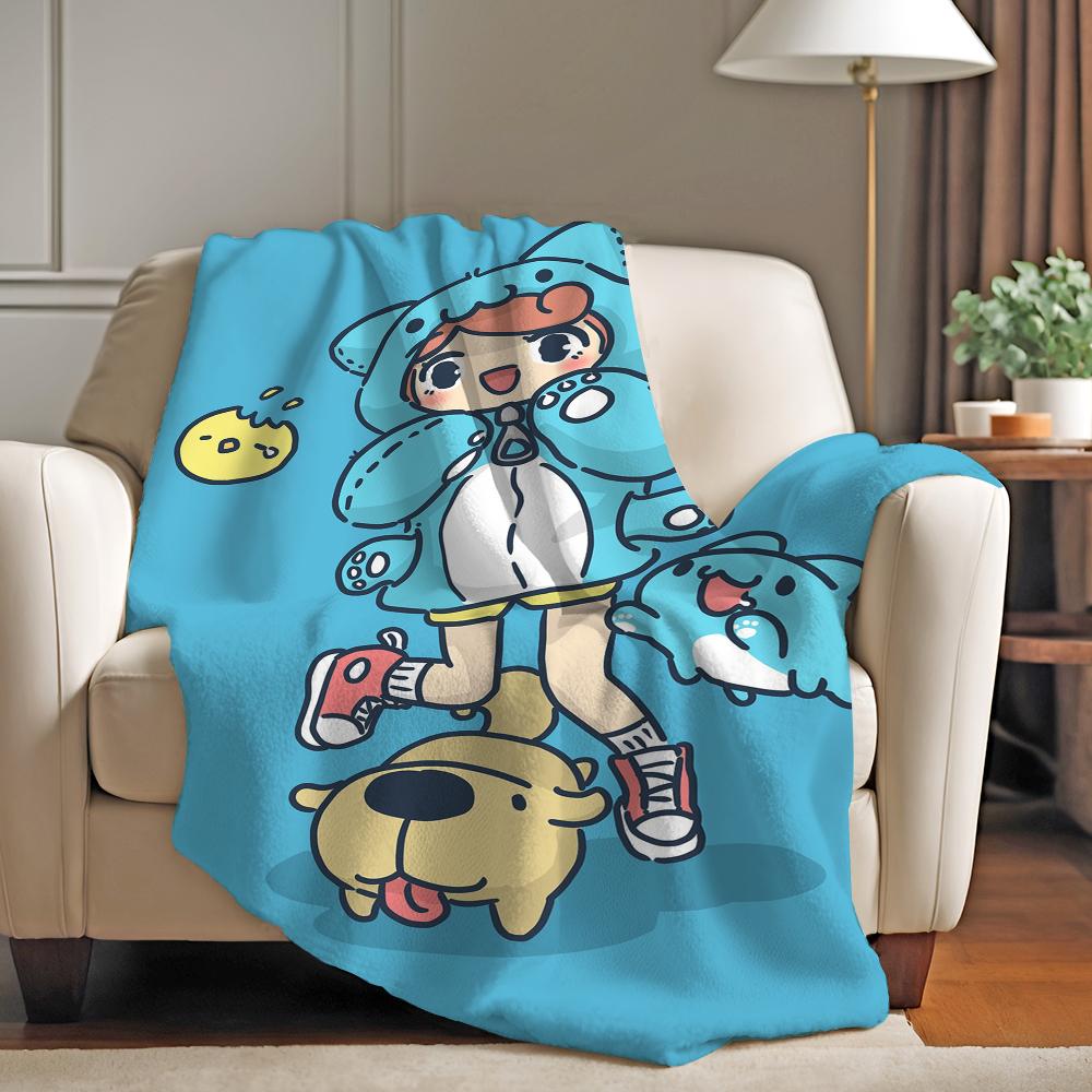 Cute Cartoon B-Bugcat Capoo Blanket Warm And Soft Suitable For Bedroom Living Room Sofa Bed Office Travel Camping