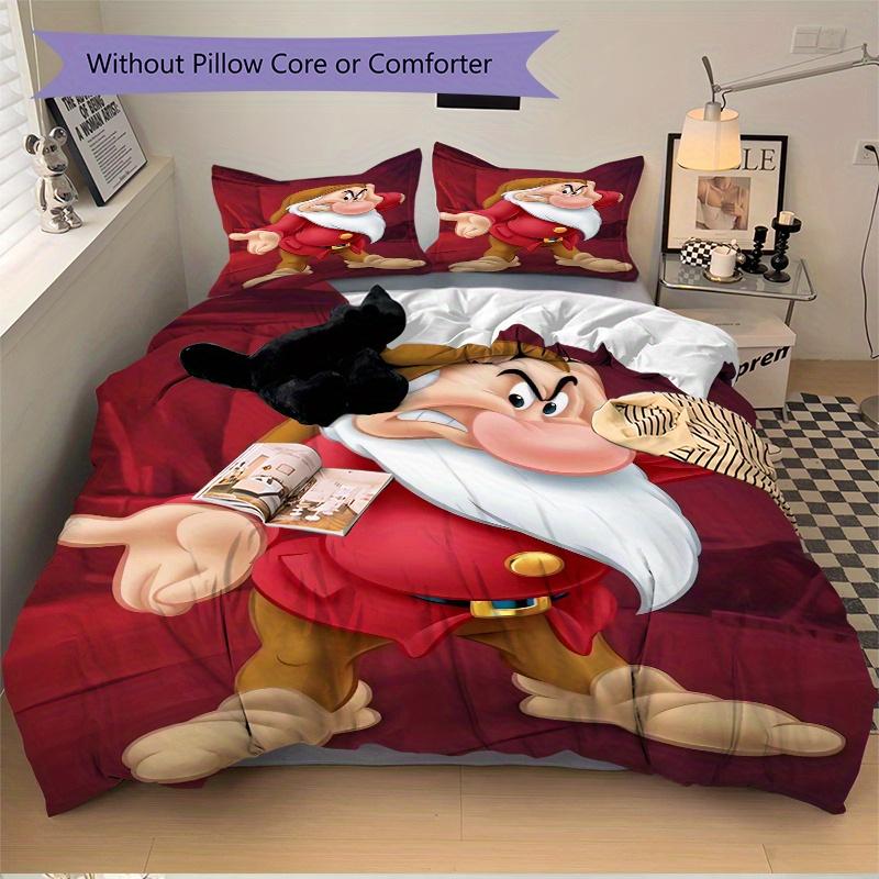 3pcs Grumpy the Dwarf Bedding Set - 1 Soft Quilt Cover + 2 Pillowcases, Machine Washable - Suitable for All Seasons, Perfect Gift for Family and