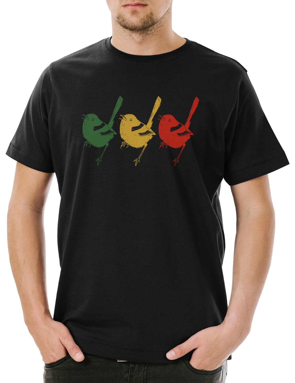 Reggae Birds Herren T-Shirt Mens Womens Tees Top Rastafari Jah Irie Zion Reggae Babylon Haile 2XL