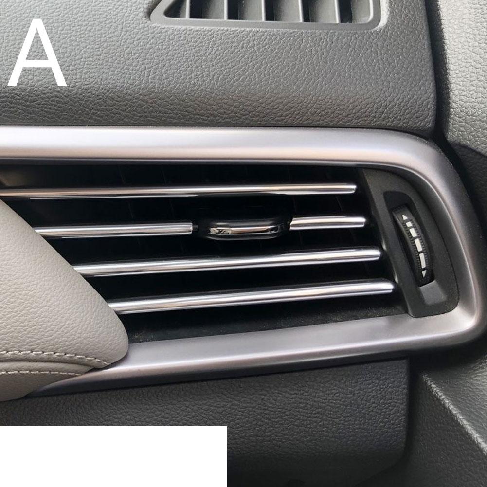 

10 шт. Декоративная полоса для воздуховыпускного отверстия автомобильного кондиционера, средняя сетка, зажим U-образного типа, гальванизированный цвет, яркая полоса серебряный