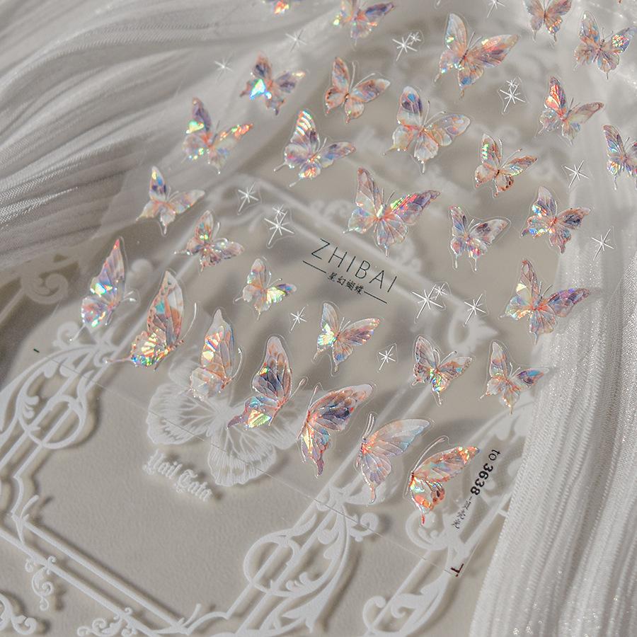 Shell Light Butterfly Nail Art Sticker DIY Making Creative Decorative Stickers
