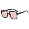 adult style sunglasses square Double new beam personalized Korean version trendy sunglasses high-end UV resistant
