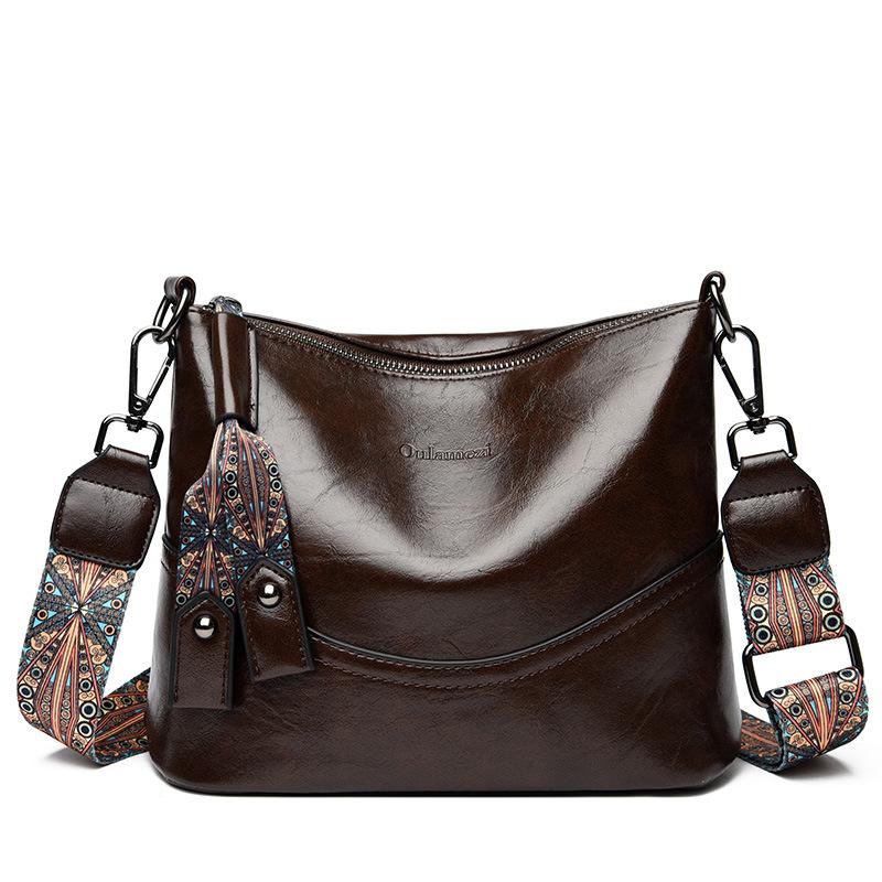 Sac Seau de Haute Qualité Tendance Classique Simple et Polyvalent Grande Capacité Sac pour Femme à Bandoulière Simple marron