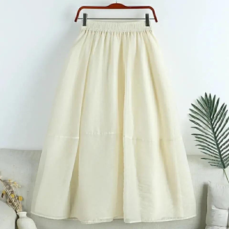 Summer New Half Length Skirt Medium Length Mesh A-line Skirt Eugen Yarn High Waist Student Fairy Skirt