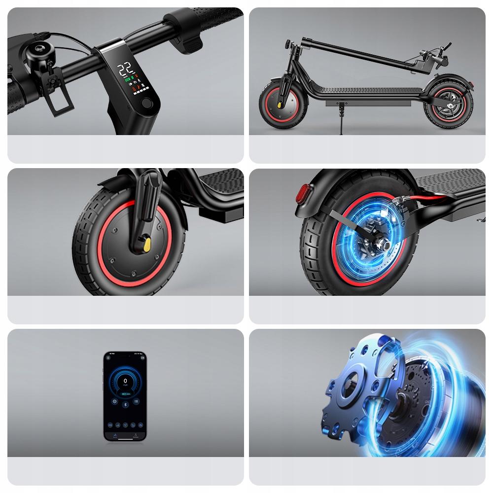 Patinete Eléctrico W6-DZ 500W Plegable 10" 37KM Ligero Doble Freno